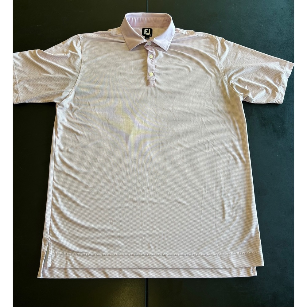 FootJoy ProDry Mens Golf Polo Shirt‎ Purple White Micro Check Large 27977